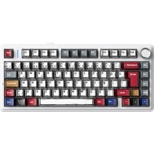 Aula F75 Mekanik Rgb Tkl Graywood V4 Switch Kablosuz Makrolu Hot Swap Türkçe Q Klavye Comic