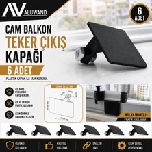 Aluwand Cam Balkon Çıkış Kapağı 6 Adet Siyah Gold ve Fırtına Sistem Uyumlu 70 mm x 60 mm