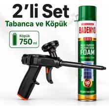 Badem10 Kapı Pencere Montajı Için 1 Adet 750ML Köpük - 1 Adet Antrasit Ergonomik Köpük Tabancası