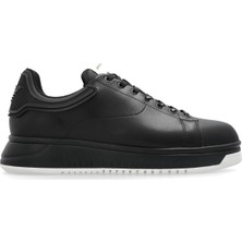 Emporio Armani Erkek Bağlamalı Orta Kalın Taban Deri Siyah Sneaker EM003663 AF18212-MC105