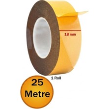 ŞEYLİŞEYLER Şeylişeyler - Çift Taraflı Bant 18 mm x 25 Metre Ince Yapışkanlı Genel Amaçlı Bant (1 Adet)
