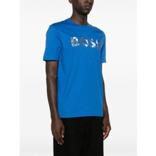 Boss Erkek Regular Fit Kısa Kollu Düz Bisiklet Yaka Mavi T-Shirt 50513382-423