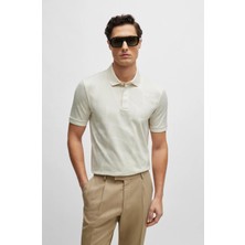 Boss Erkek Pamuklu Polo Yakalı Düğme Kapamalı Kısa Kollu Bej Polo Yaka T-Shirt 50513321-131