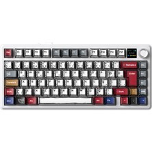 Aula F75 Max Mekanik Rgb Tkl Graywood V4 Switch Kablosuz Makrolu Hot Swap Türkçe Q Klavye Comic
