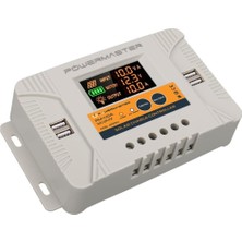 Powermaster PM-40A 12V-24V 40 Amper 4 USB Çıkışlı Dijital Ekranlı Solar Şarj Regülatörü