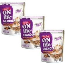 Yayla Onlife Bitter Çikolatalı Fındıklı ve Vişneli Granola 200 G X3