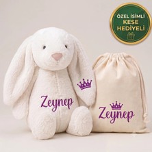 Hellobox Kişiye Özel İsimli Peluş Oyuncak Tavşan+Kese Hediyeli - Uyku Arkadaşı