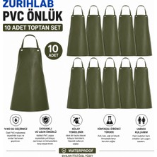 ZURIHLAB Asit ve Kimyasal Önlüğü - PVC Önlük - Su Geçirmez - Haki Renk - (EnxBoy: 70×110 cm) - 10 Adetlik Toptan set