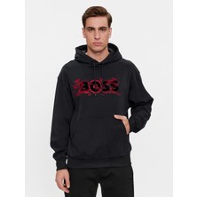 Boss Erkek Marka Logo Detaylı Regular Fit Uzun Kollu Siyah Sweatshirt 50510129-001