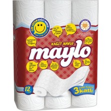 Maylo Üç Katlı Kağıt Havlu 12'li (8'li Paket)