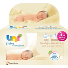 Uni Baby Yenidoğan Islak Pamuk Mendil 3 x 40 Adet (5'li Paket)