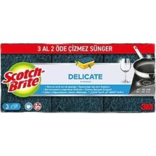 Scotch Brite Scotch-Brite Çizmez Oluklu Sünger 2+1 (4'li Paket)