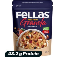 Fellas Kırmızı Meyveler Protein Granola 270 G (5'li Paket)