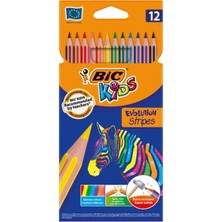 Bic Kids Evolution Stripes Kuru Boya Kalemi 12'li (4'li Paket)