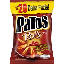 Patos Rolls Acı Kırmızıbiberli Parti Boy Cips 167 G (8'li Paket)