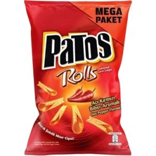 Patos Rolls Acı Kırmızı Biber Aromalı Mısır Cipsi 220 G (8'li Paket)