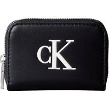 Calvin Klein Kadın Ck Desenli Fermuar Kapamalı Kart Bölmeli Siyah Cüzdan LV04F1154G-3L2