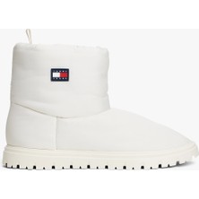 Tommy Hilfiger Kadın Kalın Tabanlı Bağcıklı Su Geçirmez Kışlık Beyaz Bot & Bootie EN0EN02823-YBI