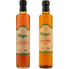 Raya Organik Organik Üzüm Sirkesi 500 ml ve Alıç Sirkesi 500 ml 2’li Set