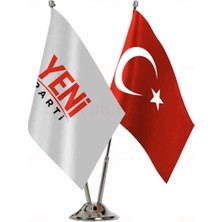 Yeni Parti Çiftli Set Masa Bayrağı