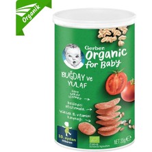 Gerber Organik Buğday ve Yulaflı, Domates, Havuç ve Soğanlı Bebek Atıştırmalığı 35 G (8'li Paket)