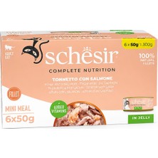 Schesir Jöle Içinde Ton Balıklı Somonlu Yetişkin Konserve Kedi Maması 50GR 6lı