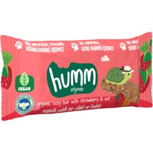 Humm Organic Çilekli ve Fındıklı Vegan Yulaf Bar 27 G (8'li Paket)