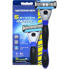 Watsons Men 5 Bıçaklı Tıraş Makinesi 1 Sap + 2 Yedek (7'li Paket)