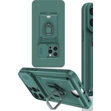 Küçük Hazine Newface Apple Iphone 15 Pro Kılıf Zuma Kartvizitli Yüzüklü Silikon - Yeşil