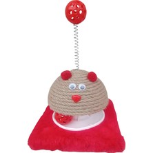 Veyron Pet Veyronpet Tırmalamalı Kedi Oyuncağı Yaylı Toplu Sisal Halatlı Interaktif Kedi Oyun ve Tırmalama Standı