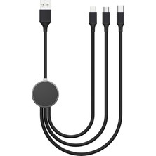 X-Level XCC8401 12W 2.2A Hızlı USB-A to Micro Lightning TYPE-C 3 in 1 Data Şarj Veri Kablosu 1.2m