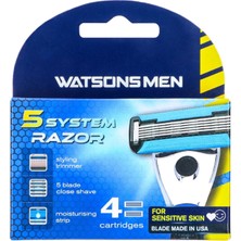Watsons Men 5 Bıçaklı Yedek Tıraş Bıçağı 4'lü (6'li Paket)