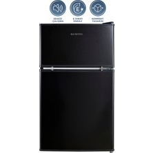 Kumtel HTMF-90EB 87 L Çift Kapılı Mini Buzdolabı - Siyah
