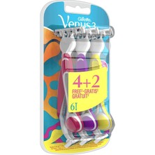 Gillette Venus Renkli 3 Bıçaklı Kullan At Tıraş Bıçağı 6'lı (6'li Paket)