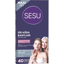 Sesu Maxi Set Hassas Ciltler Için Ağda Bandı 40'lı (5'li Paket)