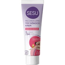Sesu Tüy Dökücü Krem Hassas 100 ml (8'li Paket)