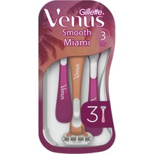 Gillette Venus Smooth Miami 3’lü Kadın Kullan At Tıraş Bıçakları (5'li Paket)