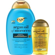 Ogx Argan Yağı Şampuan 385 ml & Argan Yağı Yenileyici Saç Bakım Yağı 100 ml (5'li Paket)