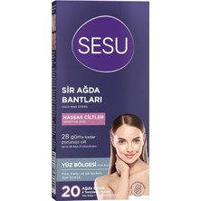 Sesu Yüz Sir Ağda Bantları Hassas Ciltler 20'li (8'li Paket)