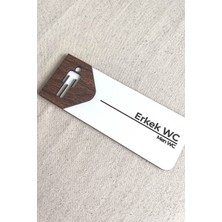 Erkek Wc Kapı Tabelası – Tuvalet Yönlendirme Levhası | 19X7 cm Çift Katmanlı