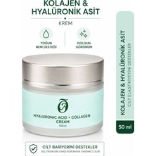 Yüz Kremi Kolajen ve Hyaluronik Asit Nemlendirici Yaşlanma Karşıtı Bakım Kremi 50 ml