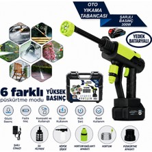 Otokap Universal 300W Şarjlı Basınçlı Oto Yıkama Tabancası Çift Bataryalı Plastik Çantalı Kablosuz Araç Bahçe Cam Motosiklet Yıkama Makinesi Universal
