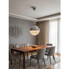 Melize Lighting Luci Model Gümüş 3 Renk Modu Ledli Sarkıt Modern Salon Mutfak Çocuk Yatak Odası LED Avize