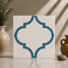 Armada çini 20x20 cm SP 103 Arabesk Mavi Beyaz Desenli Kütahya çini