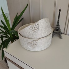 E&B Store 2'li Dekoratif Hasır Organizer Sepet Takımı