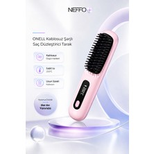 Neffo Kablosuz Şarjlı Saç Düzleştirici Tarak LED Ekranlı Isı Ayarlı Taşınabilir Saç Tarağı