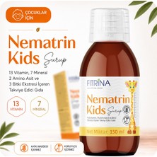 Fıtrina Nematrin Kids Şurup 150 ml | 13 Vitamin 7 Mineral 2 Amino Asit 3 Bitki Ekstresi | Çocuklara Özel Multivitamin ve Multimineral Takviye Edici Gıda