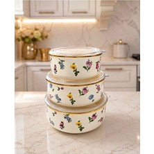 Acar Petit Fleur Emaye 3lü Saklama Kabı