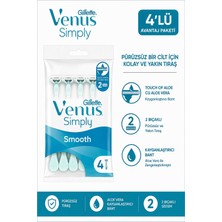Gillette Venus Simply 2 Basic Kullan At Kadın Tıraş Bıçağı 4 'lü 4 Paket