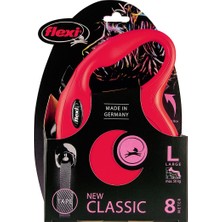 Flexi New Classic Otomatik Şerit Large Köpek Gezdirme Kayışı 8mt Kırmızı